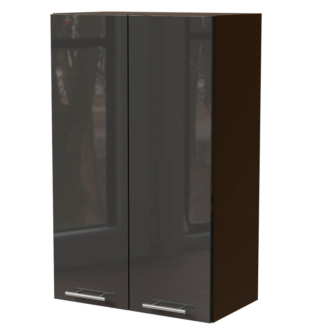 KÜCHENHÄNGESCHRANK Essen W4/60 Graphit Hochglanz / Lava Matt 60 / 32,5 / 96cm - Dunkelgrau/Graphitfarben, Holz/Holzwerkstoff (60/96/32.5cm) - Feldmann-Wohnen