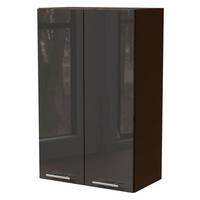 KÜCHENHÄNGESCHRANK Essen W4/60 Graphit Hochglanz / Lava Matt 60 / 32,5 / 96cm - Dunkelgrau/Graphitfarben, Holz/Holzwerkstoff (60/96/32.5cm) - Feldmann-Wohnen