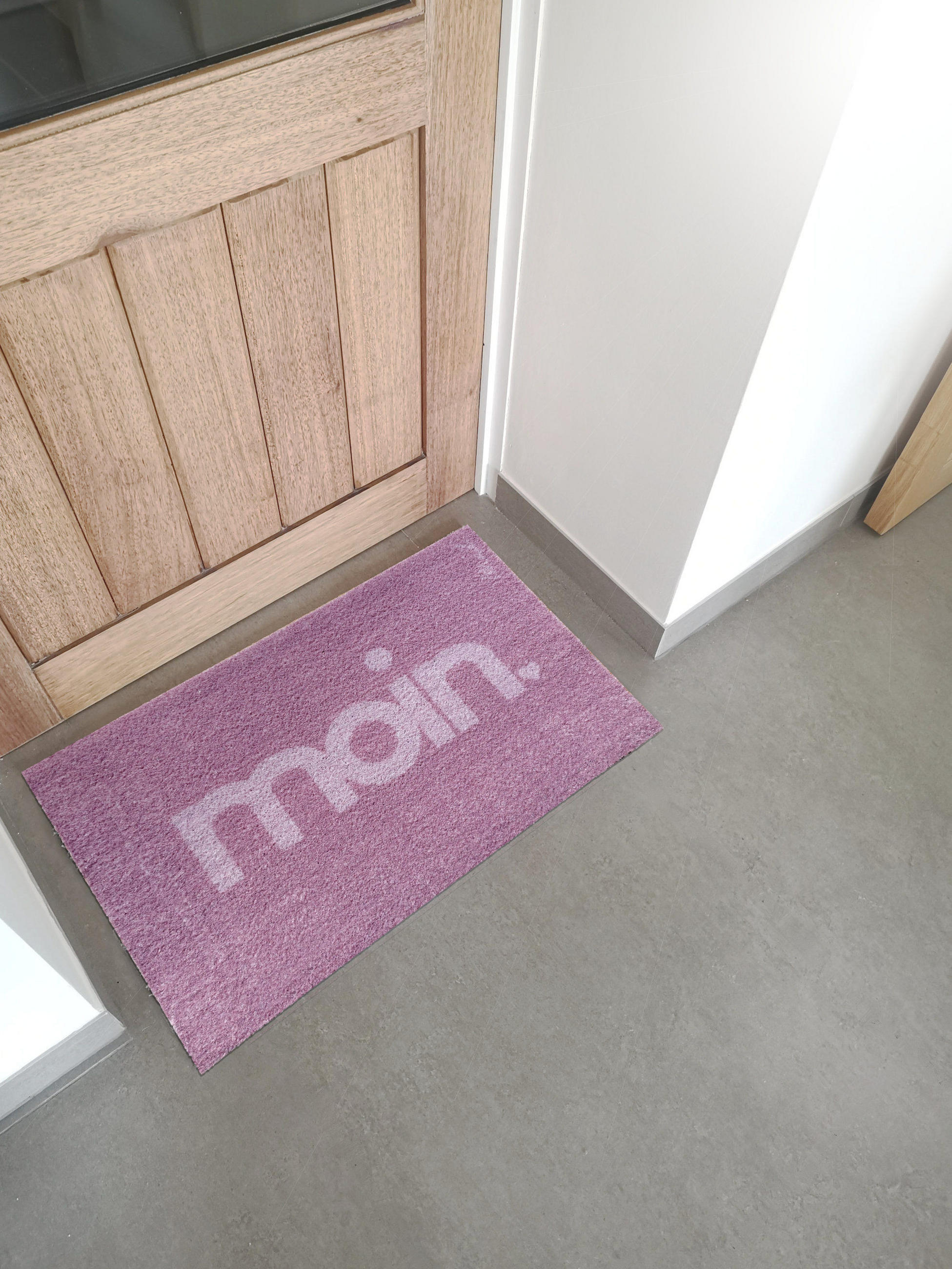 OUTDOOR FUßMATTE "Gabi" mit Spruch "Moin" Pink 50 x 75 cm - Pink/Rosa, Kunststoff/Textil (50/75cm) - MAD ABOUT MATS