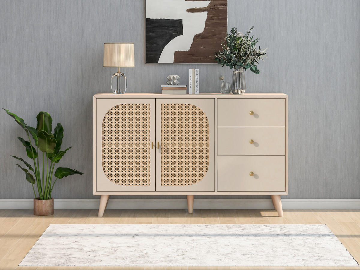 SIDEBOARD Cremefarben 120/40/82 cm - Creme, Holzwerkstoff (40/82.5/120cm) - Urban Meuble