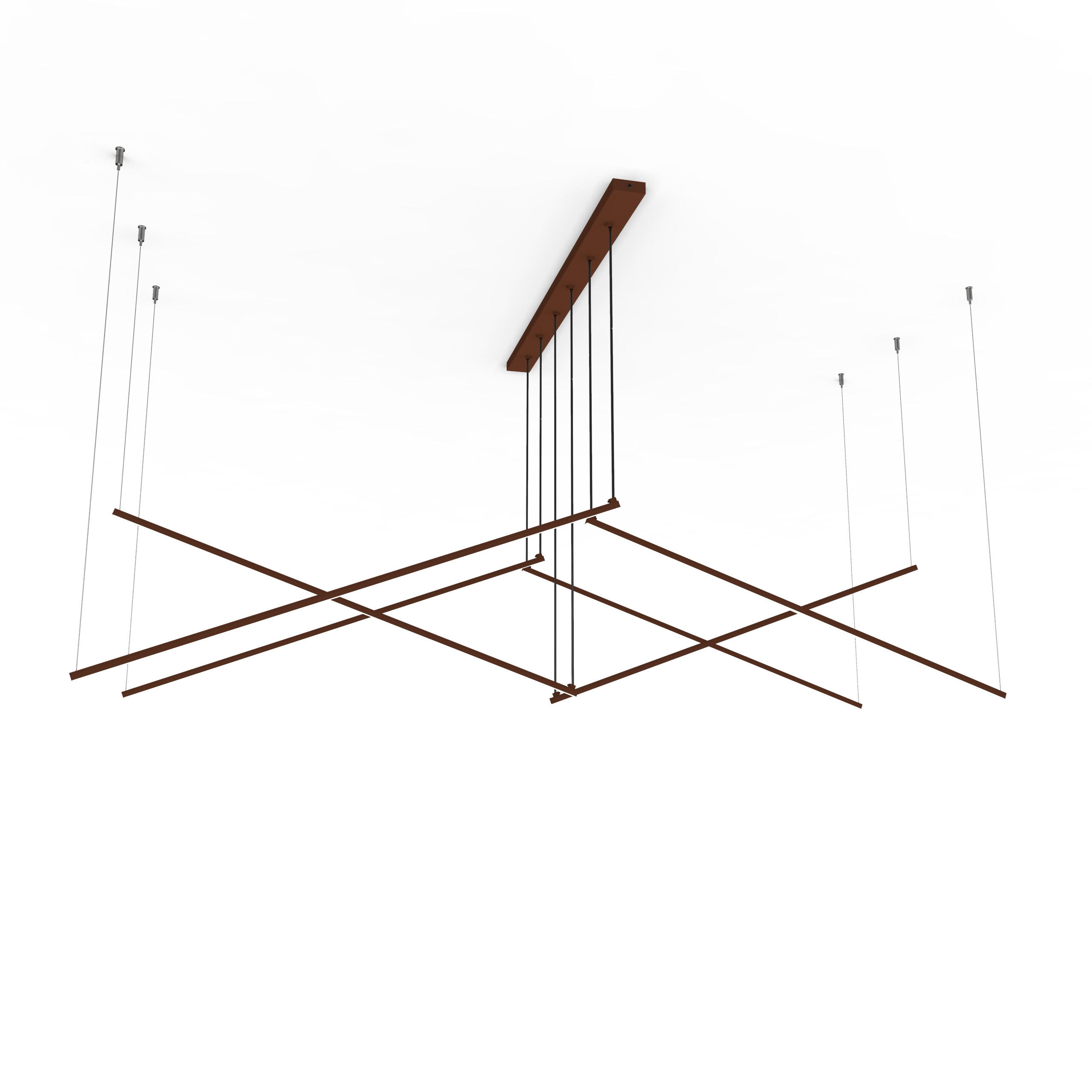 LED-HÄNGELEUCHTE - Dunkelbraun, Metall (200/100/120cm) - Lumicom