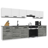 KUCHYNSKÁ linka Italia 2 240 cm, s pracovnou doskou, bielo-sivá glamour matná - biela/svetlosivá, drevo (240/143/60cm) - B BELINI GROUP