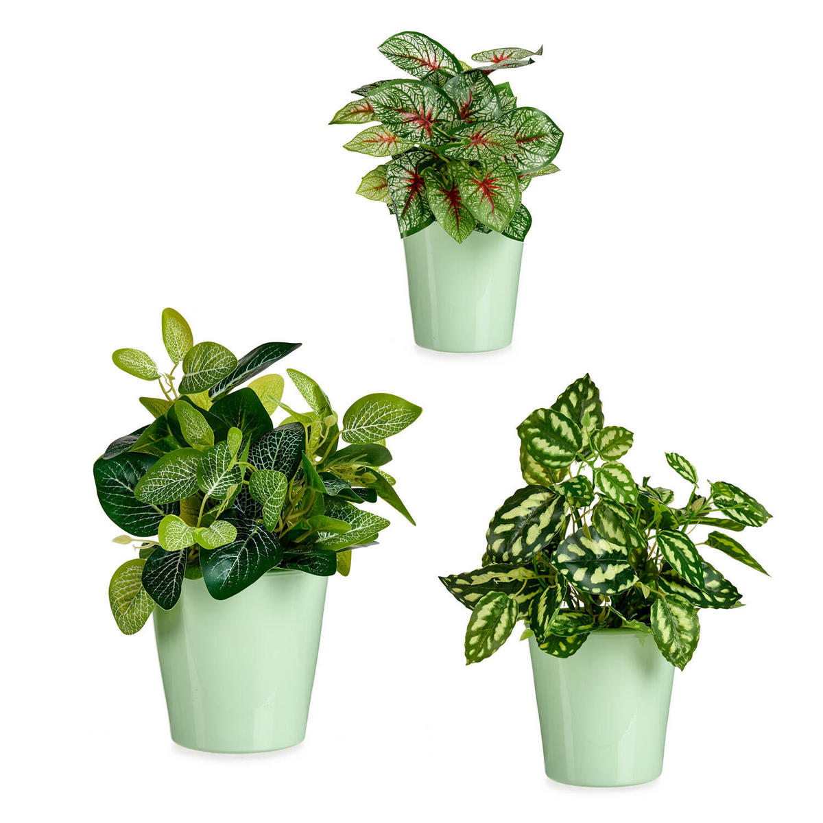 BLUMENTÖPFE Conical pastelfarben 3er-Set - Grün, Keramik (16.5/16cm)