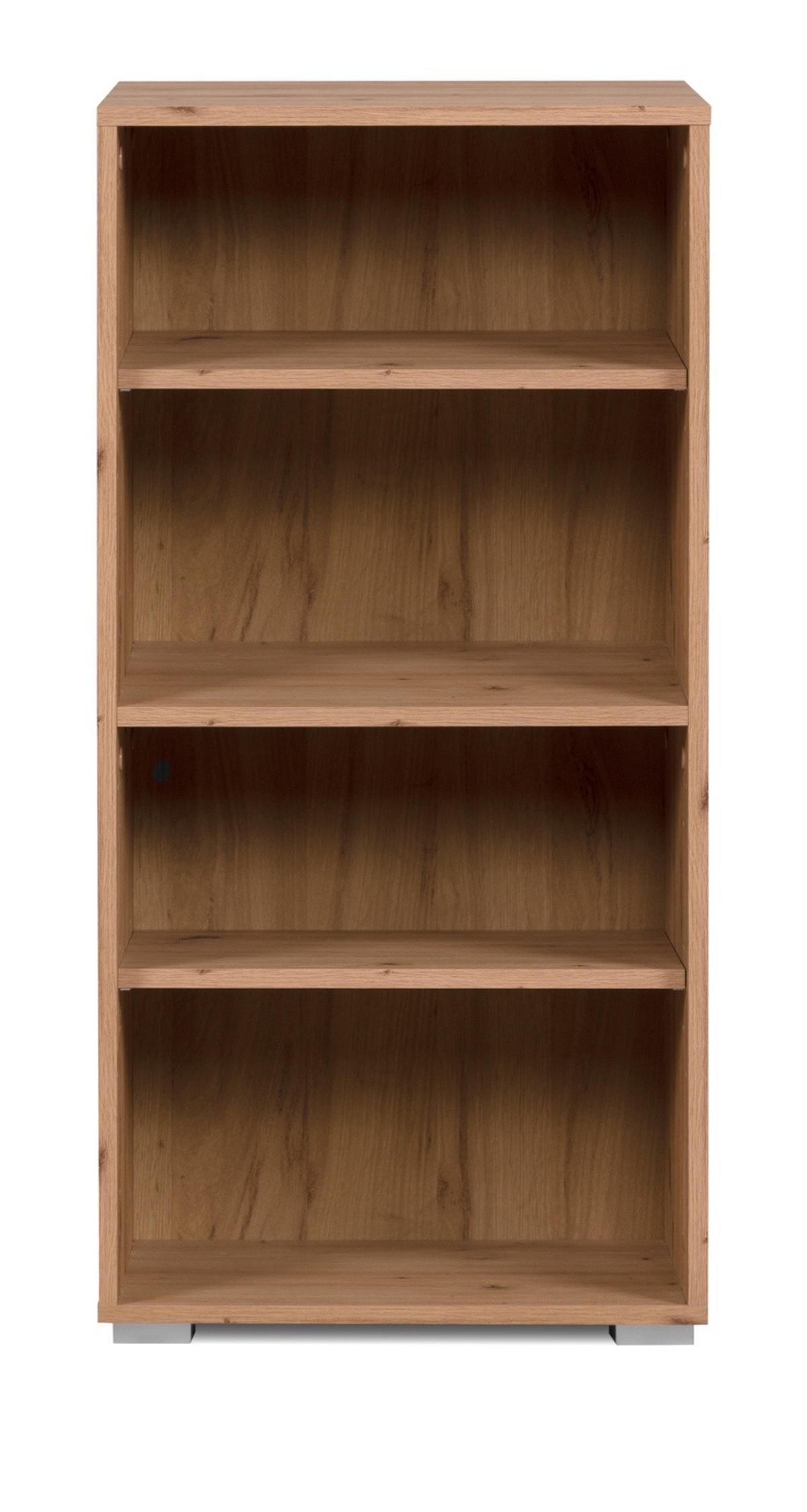 REGAL Eiche Artisan 46 x 97 cm, Standregal mit 4 variablen Fächern - Silberfarben/Eiche Artisan, Holzwerkstoff/Kunststoff (46/96.5/33.5cm) - Furn.Design