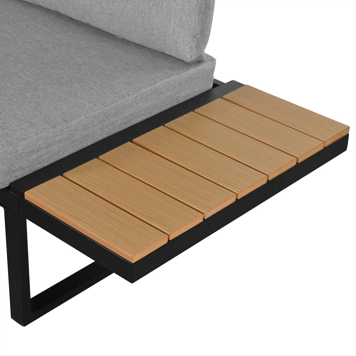 GARTENMÖBEL-SET, 2 Relaxbetten, Eckposition, Kippfunktion bis 55°, Grau - Grau, Textil - FLIEKS