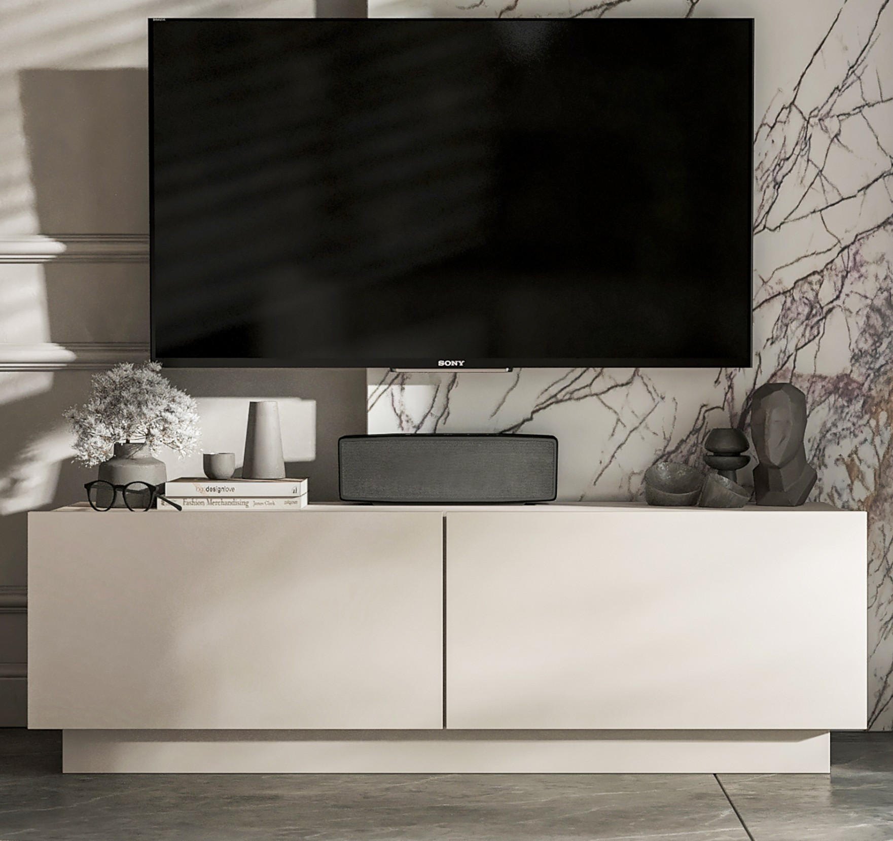 TV-SCHRANK Enjoy Eiche Kaschmir matt Loft 120 cm - Kaschmir, Holzwerkstoff (120/37/35cm) - Meble Lindner
