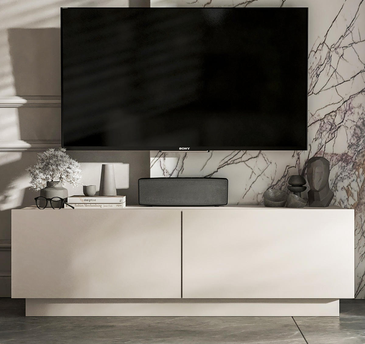 TV-SCHRANK Enjoy Eiche Kaschmir matt Loft 120 cm - Kaschmir, Holzwerkstoff (120/37/35cm) - Meble Lindner