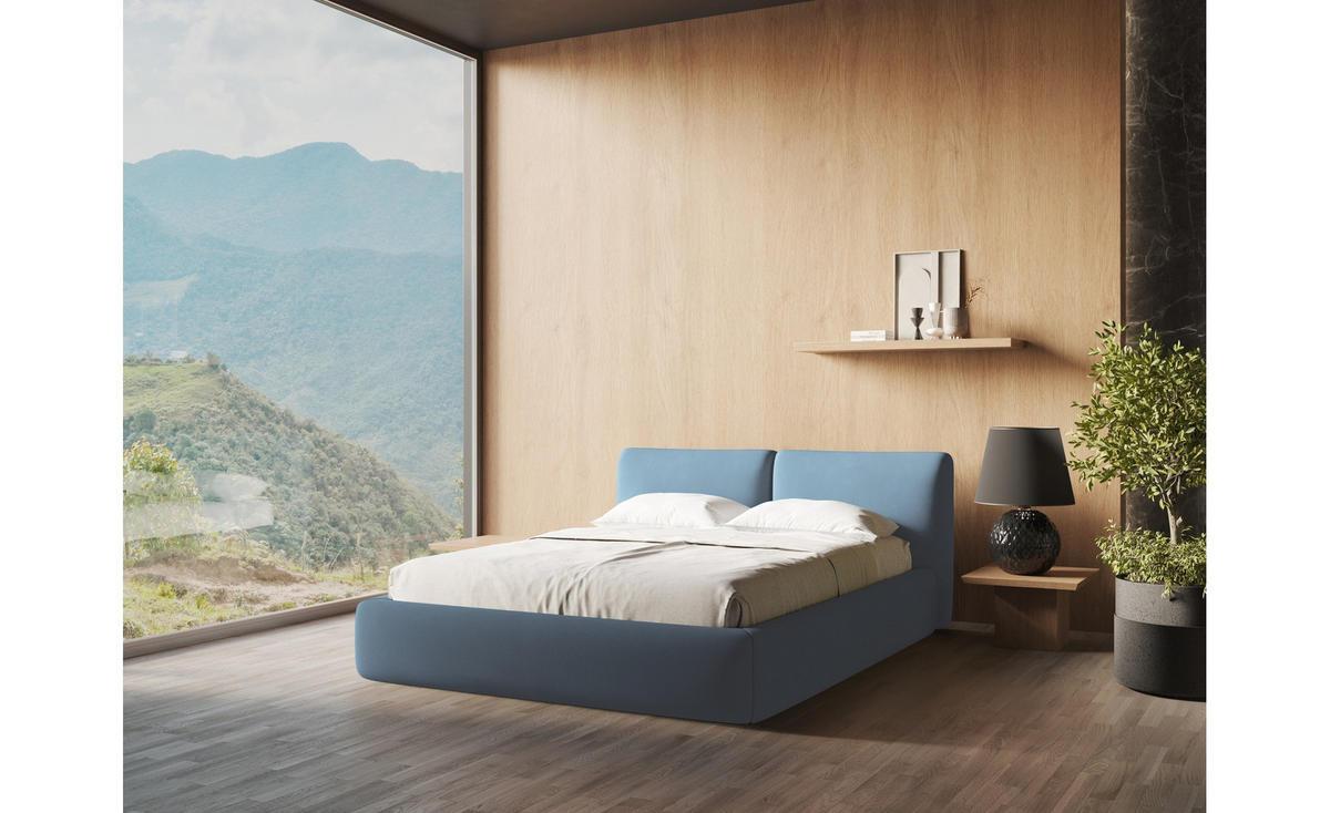 POLSTERBETT mit Bettkasten und Lattenrost 180x228 Grau - Hellgrau/Schwarz, Kunststoff/Textil (160/200cm) - Makamii