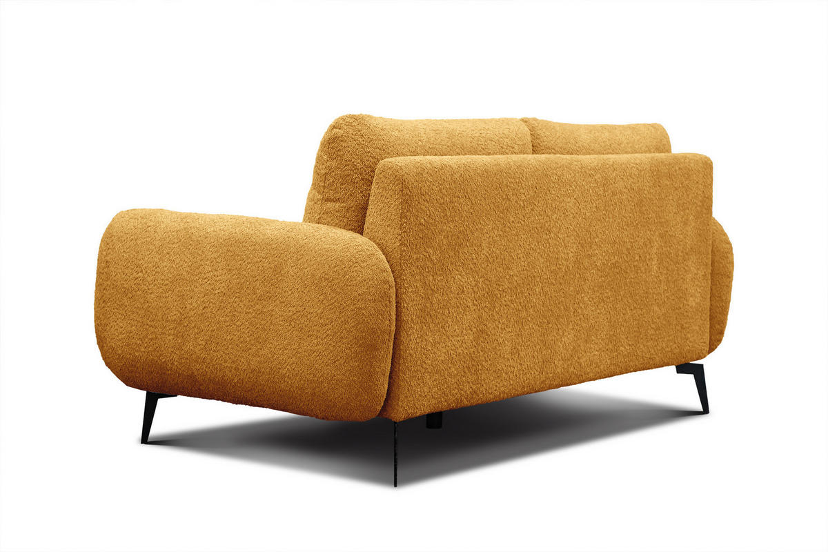 SOFA FEBE 2-Sitzer, senfgelb - Gelb/Schwarz, Holz/Textil (160/82/96cm) - Courtois Laville