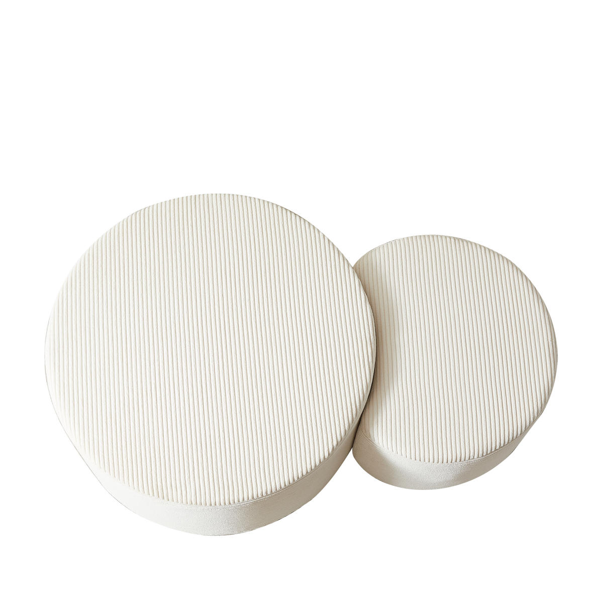 COUCHTISCH-SET 2-teilig Beige aus Stoff, gepolstert und ohne Montage - Beige, Textil (81/81/40cm) - Flora Grace