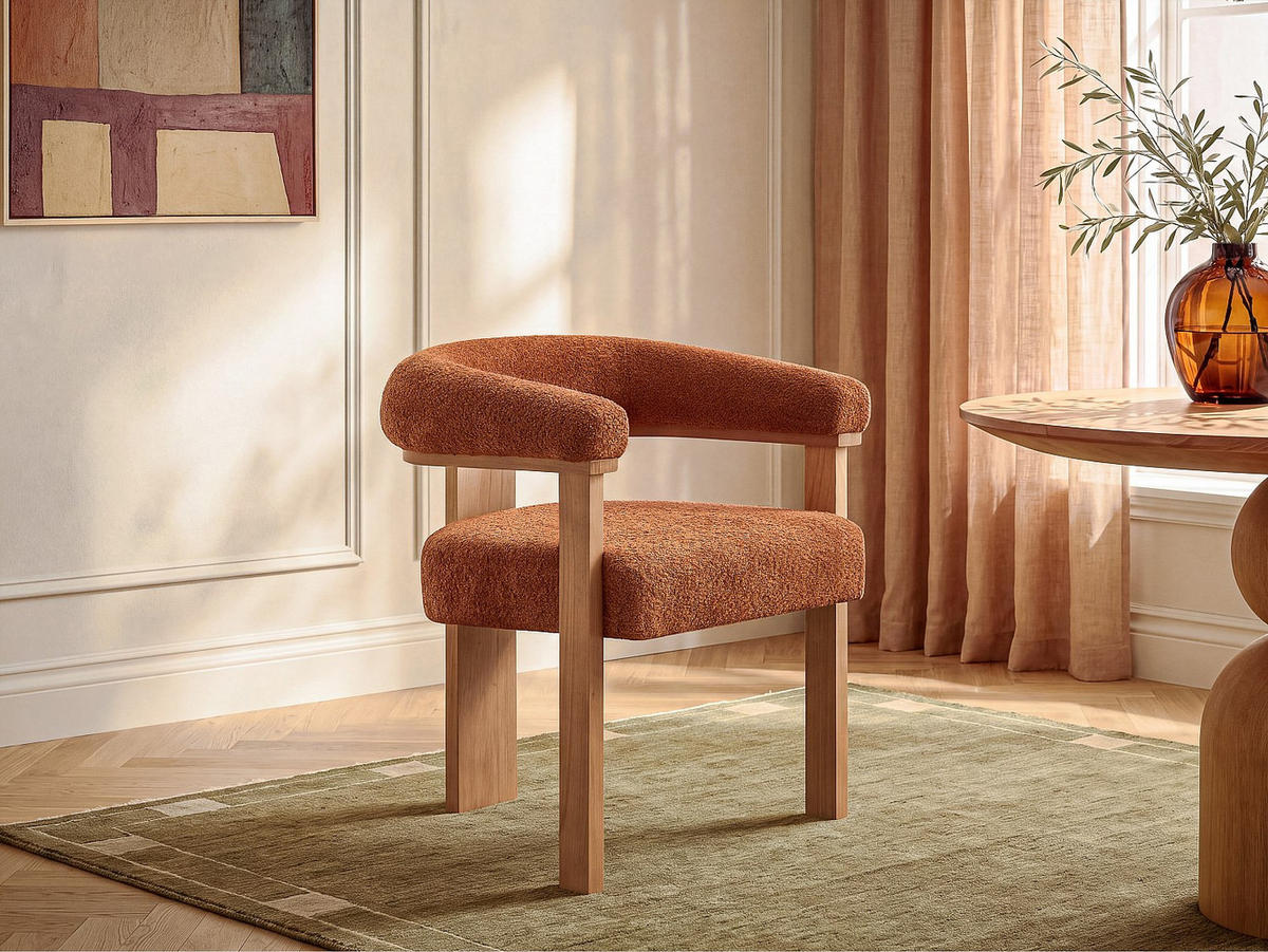 STUHL - 64 cm x 60 cm - holz - terracotta Livelia - Terracotta, Holz/Holzwerkstoff (64/78/60cm) - Vente-Unique