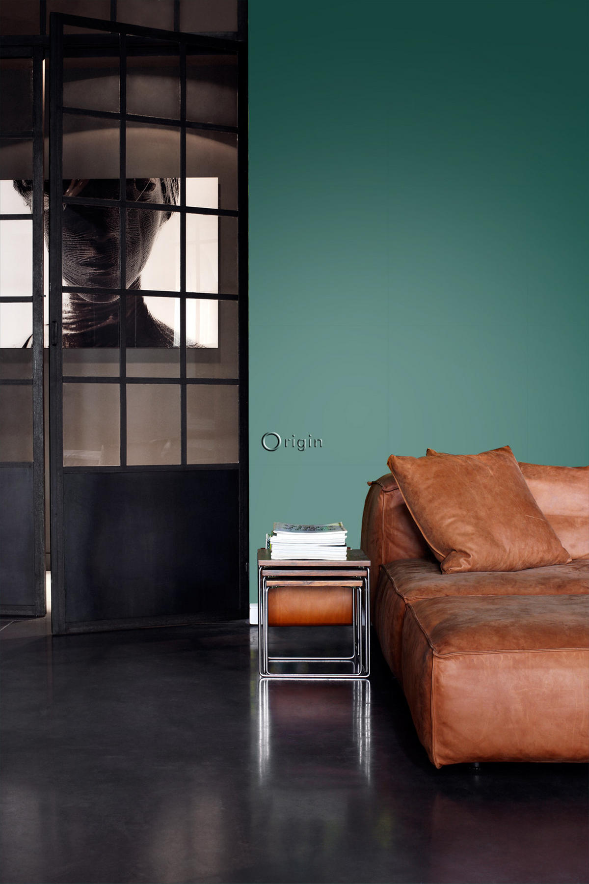TAPETE Uni mit Glanzeffekt 53 cm x 10.05 m - Blau, Papier (53/1000cm) - Origin Wallcoverings