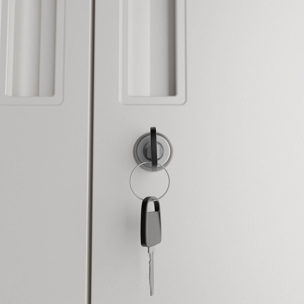 METALLSCHRANK 180/80/40 cm weiß abschließbar - Weiß, Metall (80/180/40cm) - Juskys