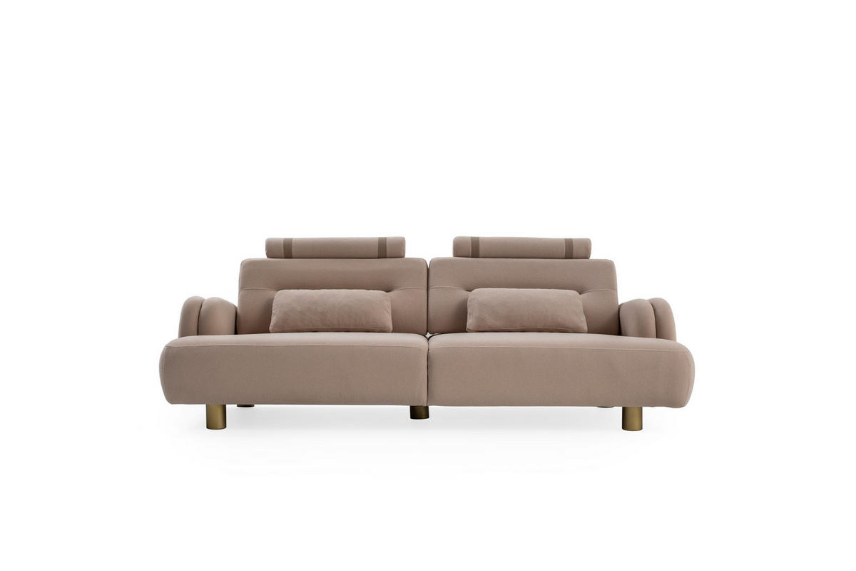 SITZGARNITUR Sandy Stellvariante:3+3+1 - Beige, Holz/Textil (230/90/100cm) - Villa Möbel