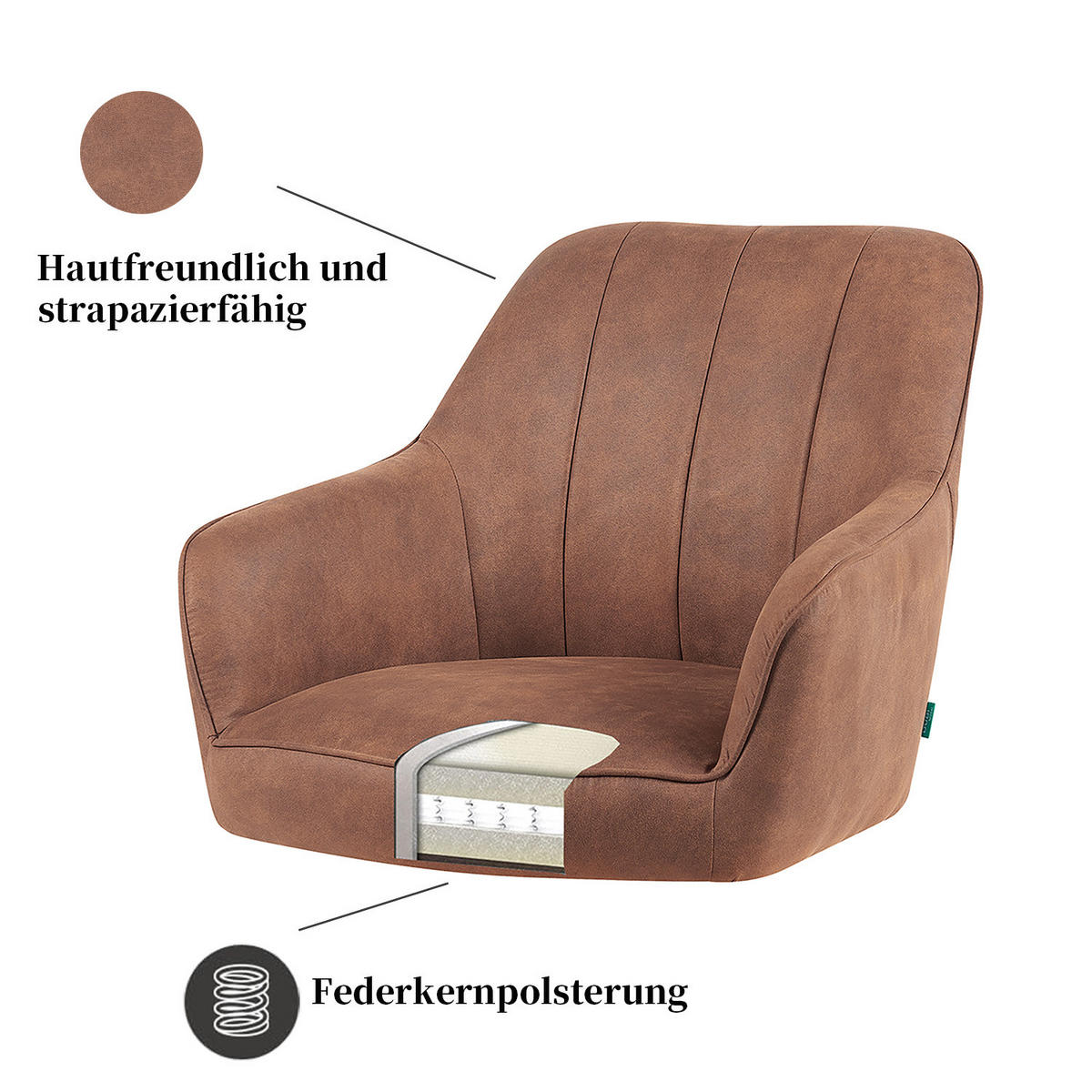 ARMLEHNSTUHL Mika-Noah 2er-Set - Nussbaumfarben/Braun, Eichenholz/Holz (60/87/65cm) - DUBI Möbel