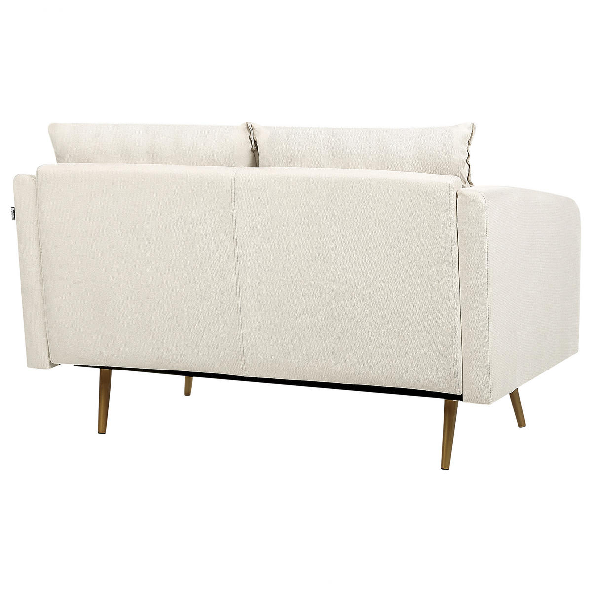 2-SITZER-SOFA beige mit goldenen Beinen Maura - Beige/Goldfarben, Textil (130/83/78cm) - Beliani