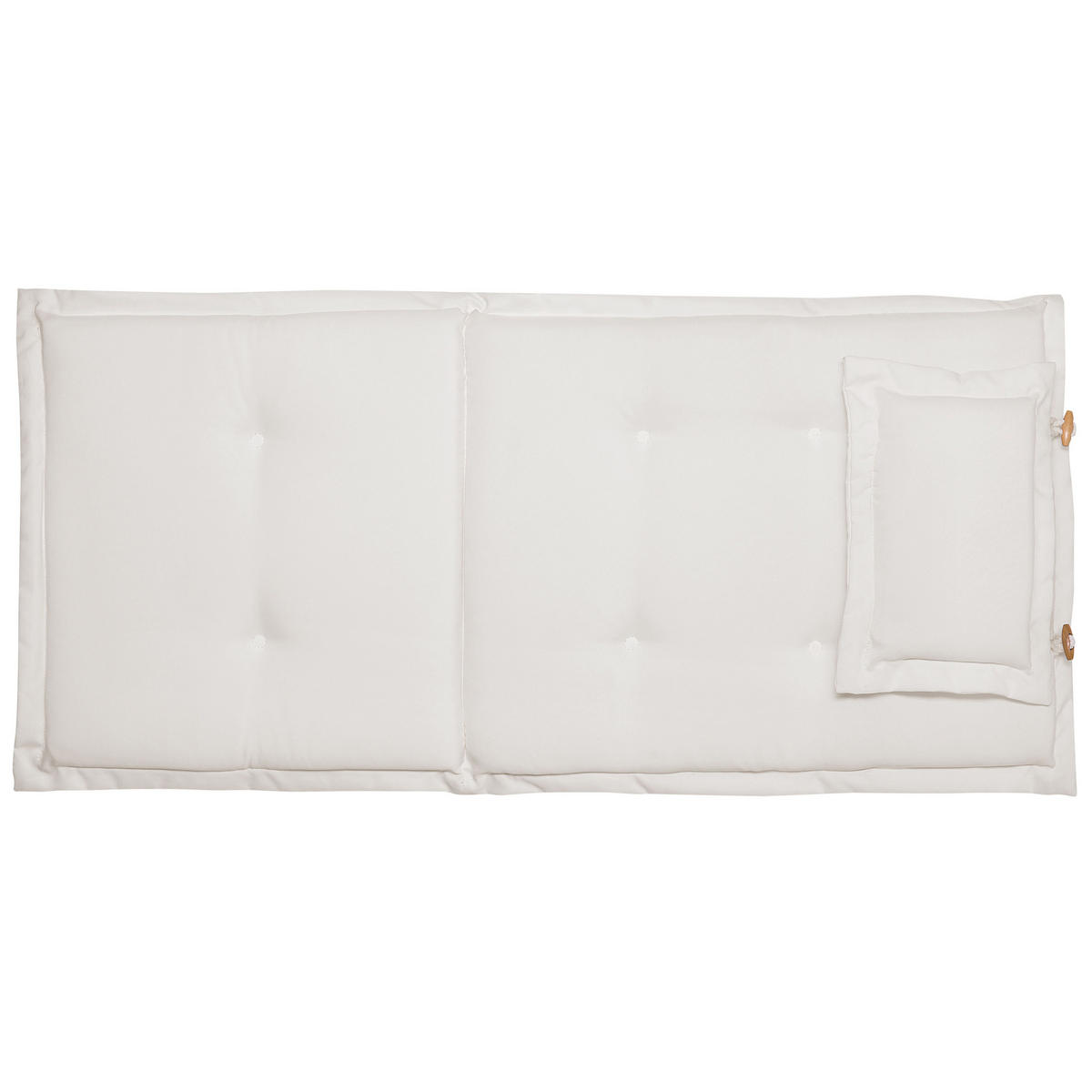 GARTENSTUHL 2er-Set Akazienholz hellbraun Auflagen cremeweiß Maui - Hellbraun/Creme, Holz (42/93/48cm) - Beliani