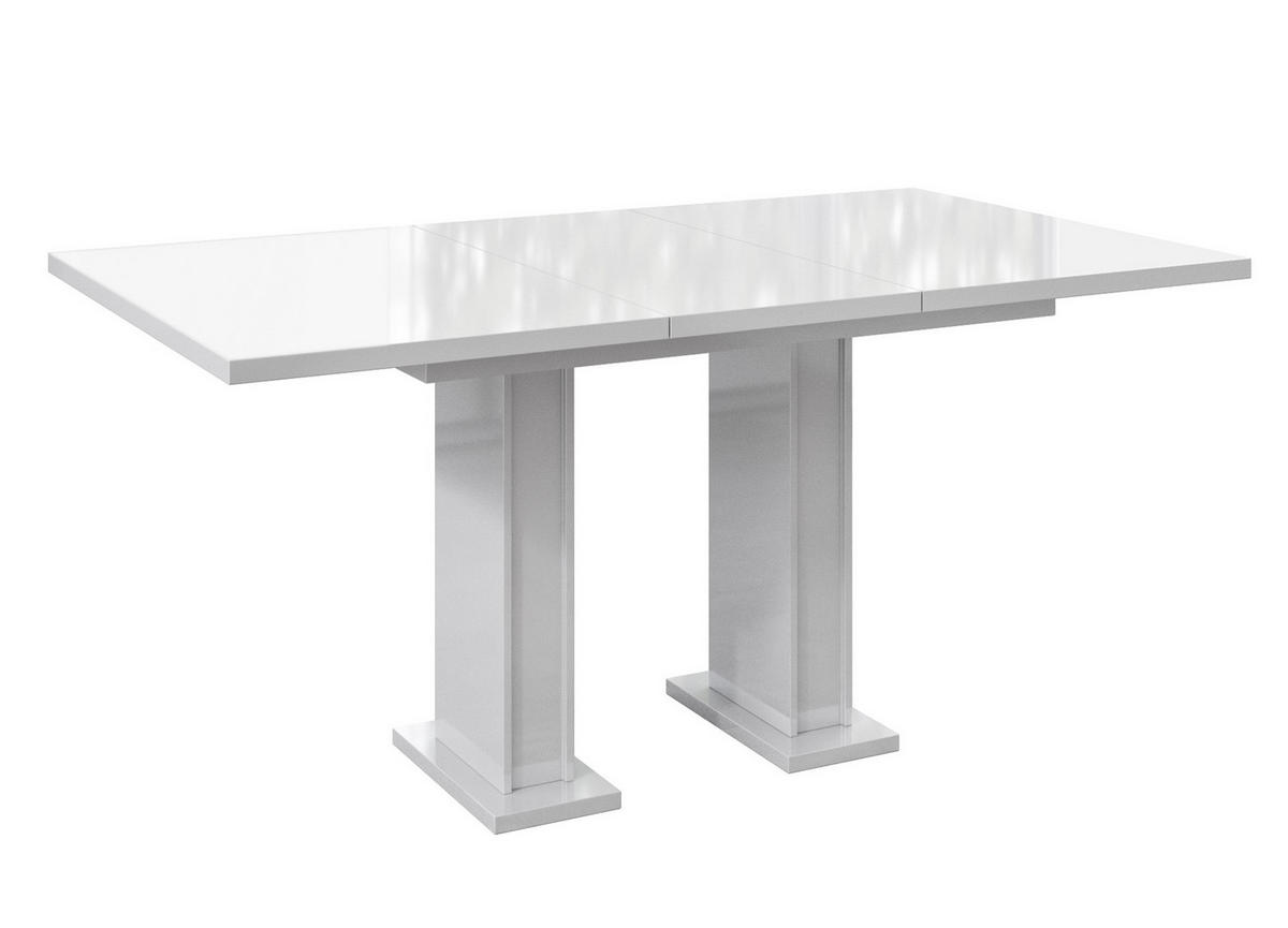 ESSTISCH ausziehbar 120 -160x80x75 cm - Hochglanz Weiß - LOSS - Weiß Hochglanz, Holzwerkstoff (120/80/75cm) - ALTDECOR