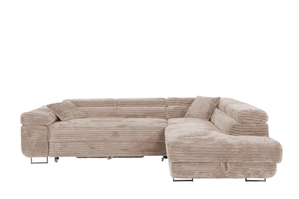 ECKSOFA SERENA L Rechts mit Stauraum, Beige - Beige, Textil (205/275cm) - KS Home Concept