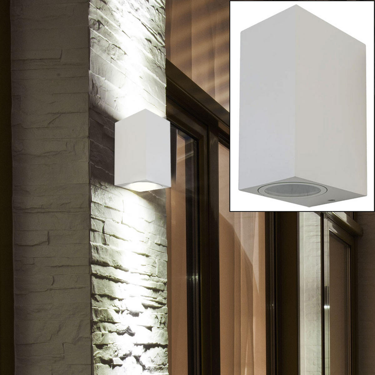 LED AUSSEN-WANDLEUCHTE Aluminium Weiß - Weiß, Metall (6.8/15/9.2cm)