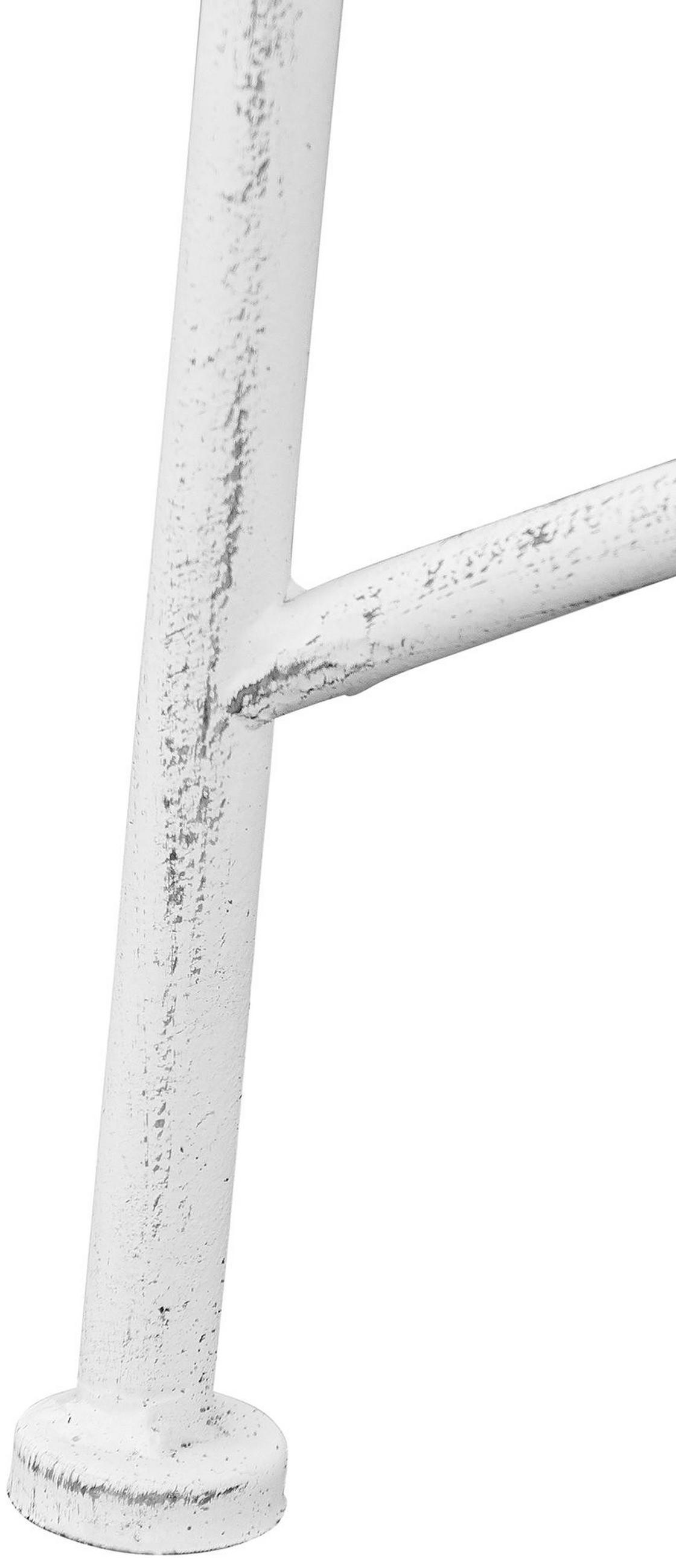 GARTENBANK Todor Metall Antik weiß 113x47x89cm Metallbank - Weiß, Metall (113/89/47cm) - DELUKE