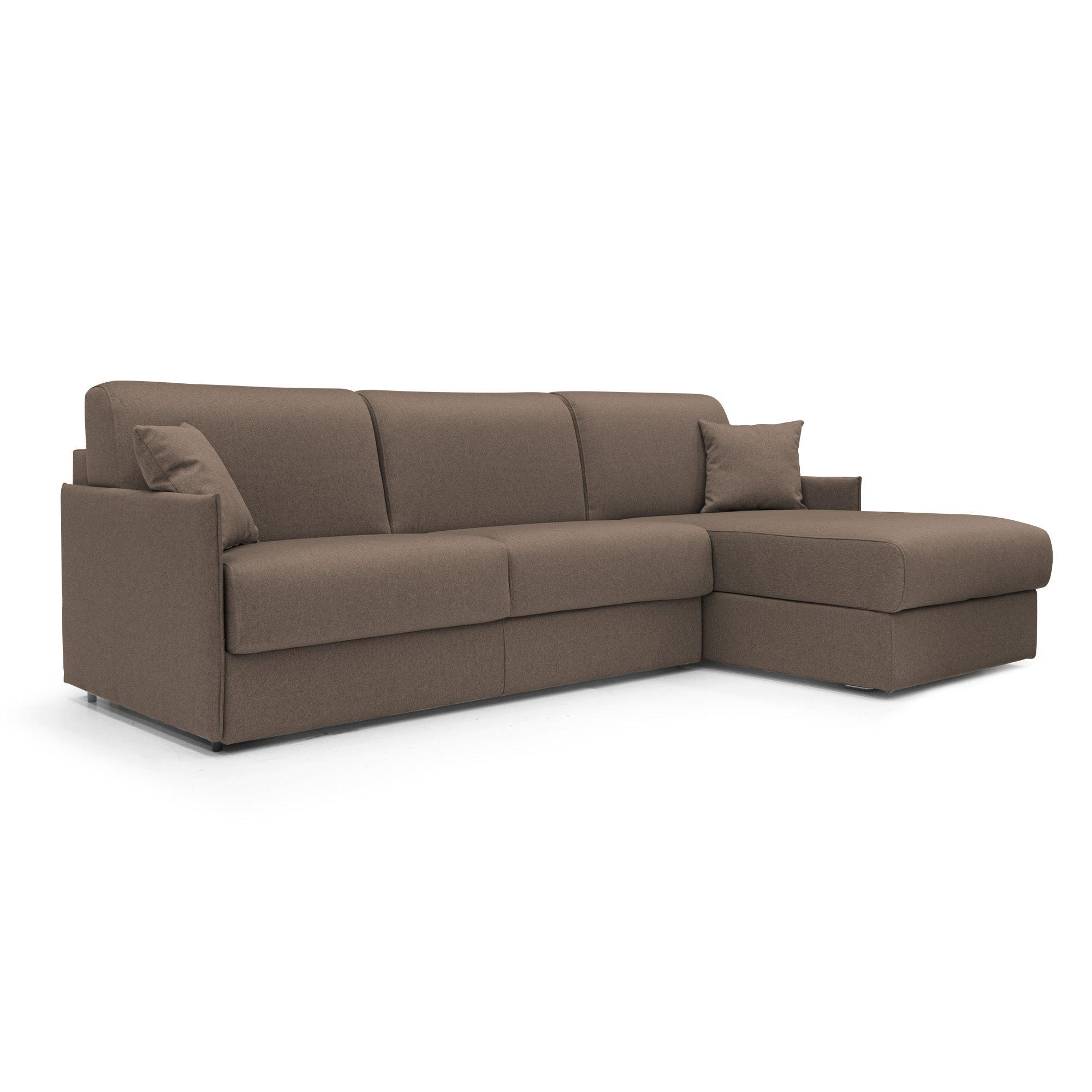 ECKSOFA LINKS Evans - Braun, Textil (272/96cm) - Divani.store