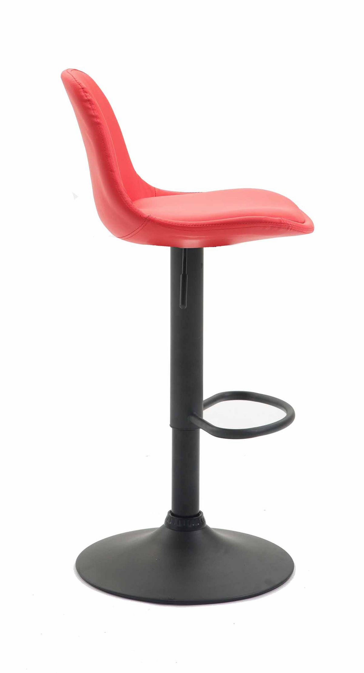 BARHOCKER Lederlook rot - Rot/Schwarz, Textil/Metall (39/82/43cm) - CLP