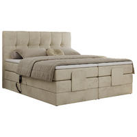 BOXBETT VITTORIA 140/200 - Beige Velvet - H3 - Beige, Holz/Textil (140/200cm) - MKS
