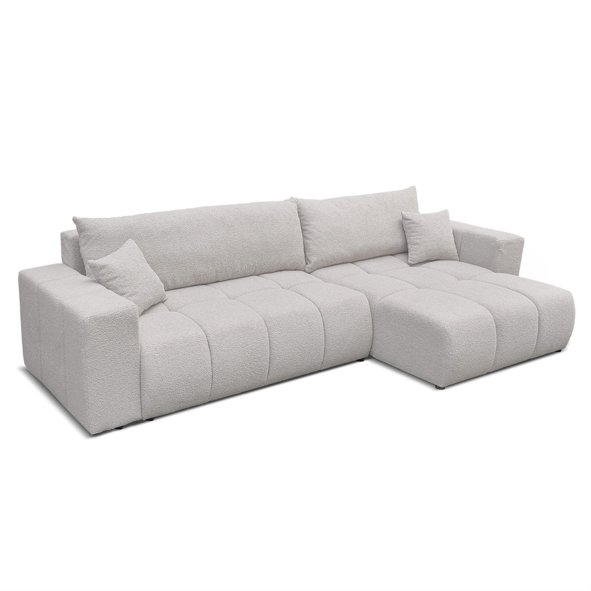 ECKSOFA Anabel Max Mit Schlaffunktion - Hellgrau, Holzwerkstoff/Textil (145/278cm) - Fun Möbel