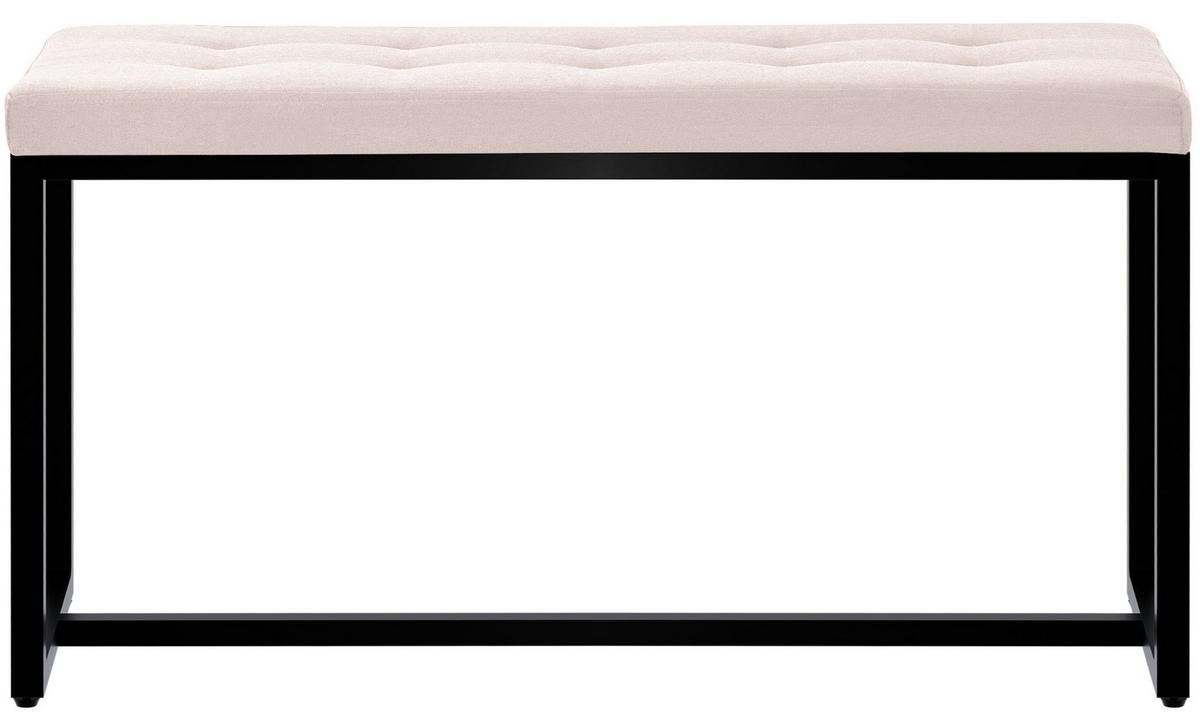 SITZBANK 100/40 cm Stoff creme - Creme/Schwarz, Textil/Metall (100/48/40cm) - CLP