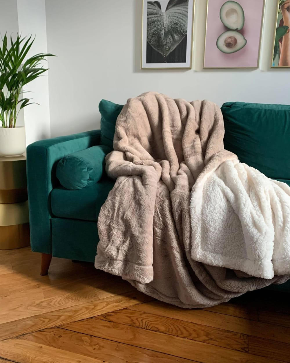 PLAID Fleecedecke XL Nachahmung "Kaninchen" 220 x 240 Beige - Beige, Textil (220/240cm) - LE COMPTOIR DE LA PLAGE