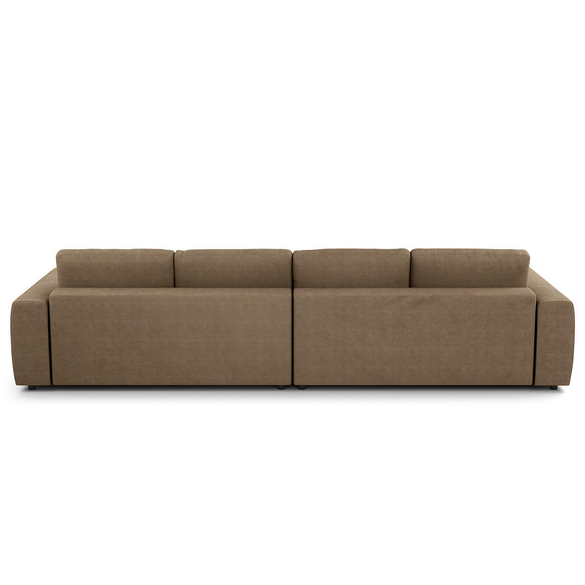 ECKSOFA mit XXL-Longchair - Taupe/Schwarz, Kunststoff/Textil (323/182cm) - home24