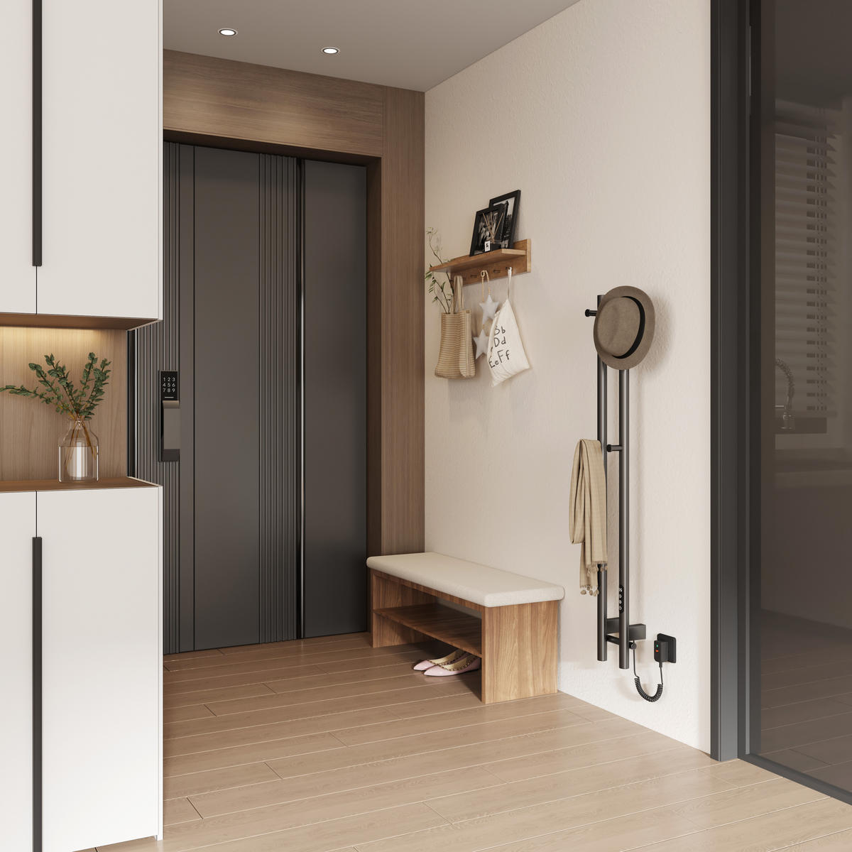 HEIZKÖRPER elektrisch vertikal 120 x 12,4 cm mit Smart-Steuerung Anthrazit - Anthrazit, Metall (12.4/120/14cm) - EMKE