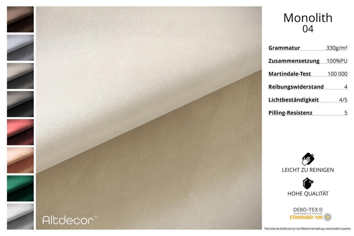 ECKSOFA mit Schlaffunktion und Bettkasten ONESK-L -v1 208x165x40 Beige Velours - Beige, Holzwerkstoff/Kunststoff (208/165cm) - ALTDECOR