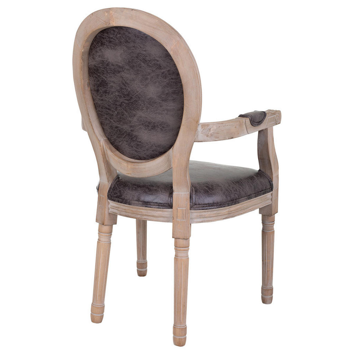 STUHL auz Holz gepolsterter braun 55x46x48/96 cm - Grau, Holz (55/96/46cm) - Wanderlust
