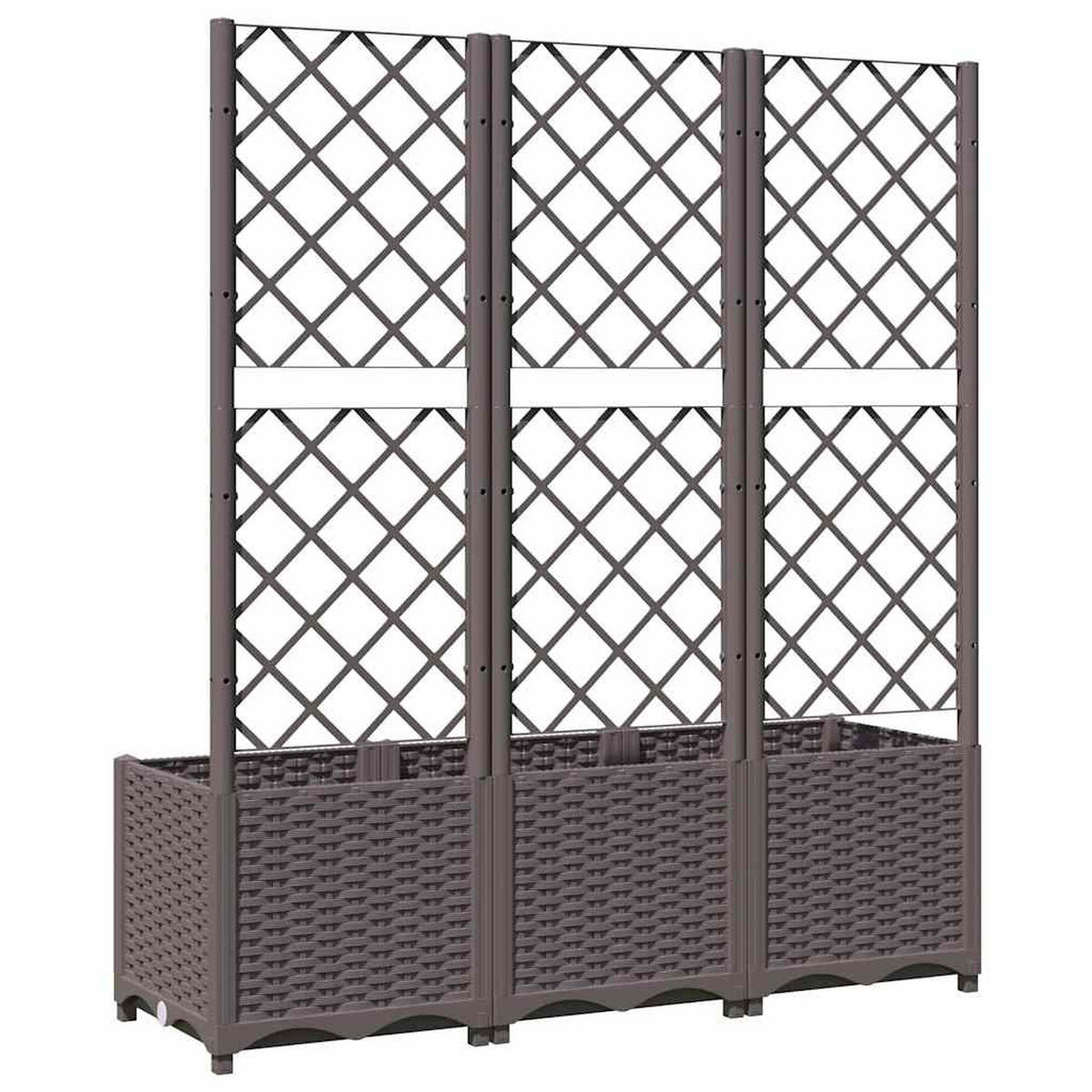 GARTEN-PFLANZGEFÄSS Mit Spalier Braun 120/40/136 Cm PP - Braun, Kunststoff (40/136/120cm) - vidaXL