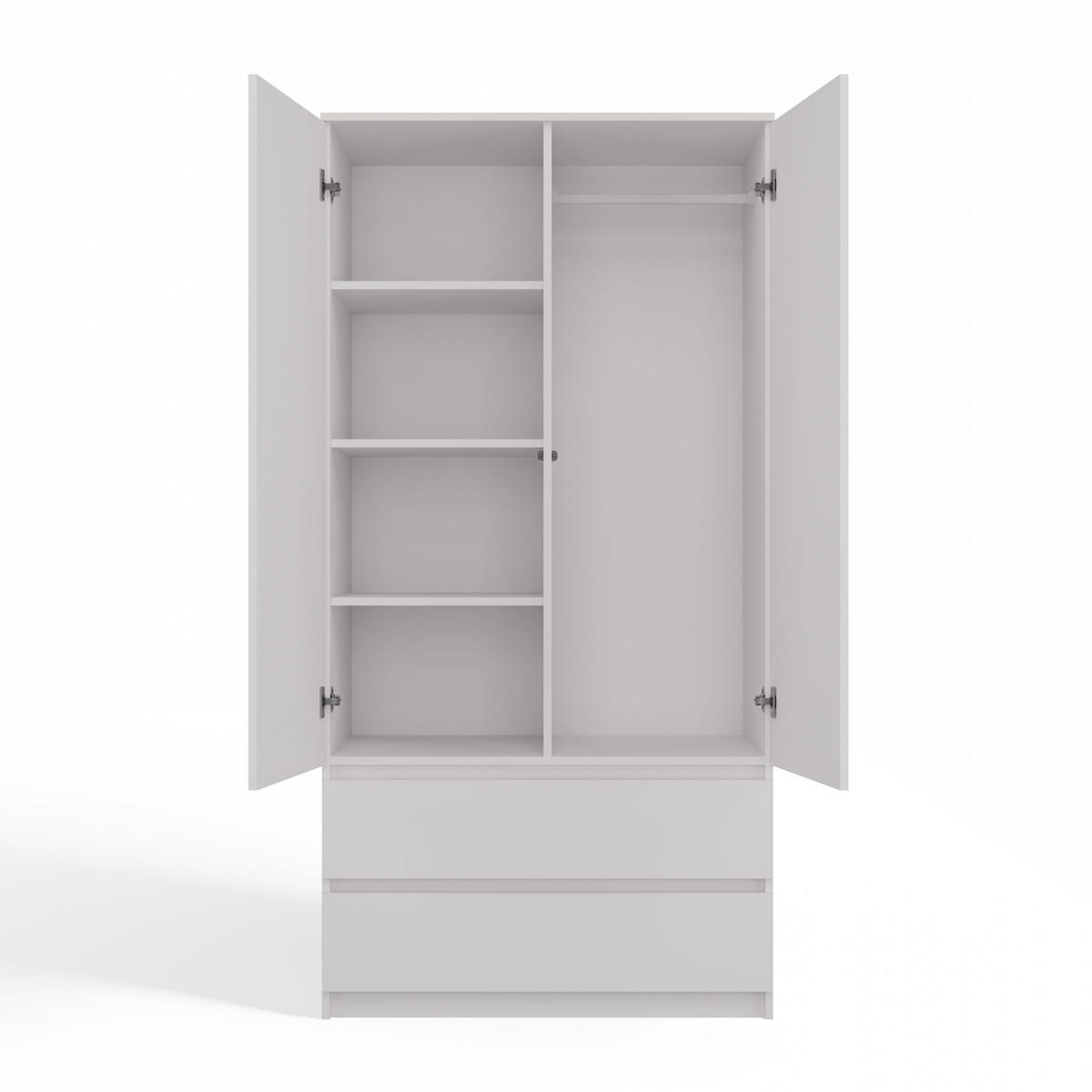 KLEIDERSCHRANK SS-90 WEISS - Weiß, Holzwerkstoff (90/180/50cm) - CDF