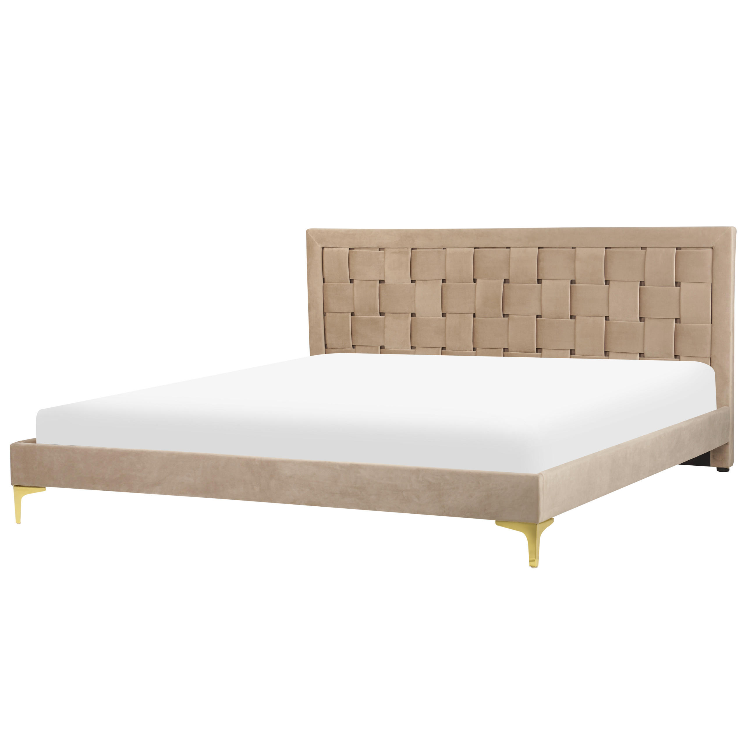DOPPELBETT 180/200cm Taupe Limoux - Taupe, Textil (180/200cm) - Beliani