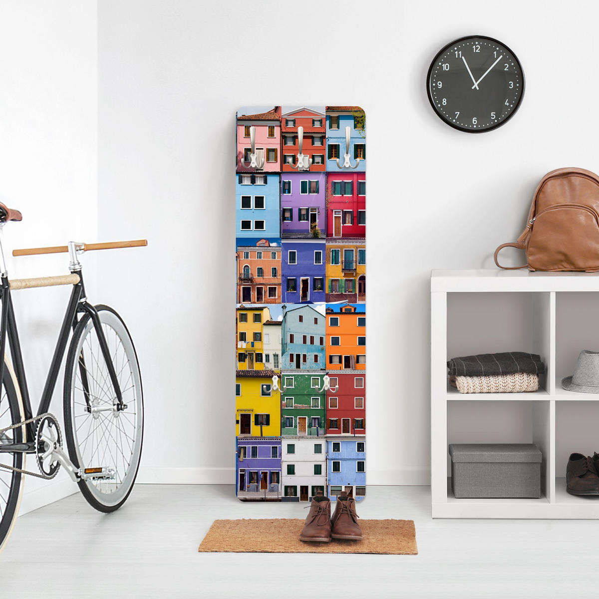 WANDGARDEROBE - Venezianische Häuser 34/105 cm - Multicolor, Holzwerkstoff (34/105/1.6cm) - Bilderwelten