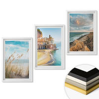 WANDBILDER 3er-Set - 40x60 cm Weißer Rahmen - Landschaften Strand Klippen Stadt - Weiß, Kunststoff (40/60cm) - ArtPrintCave