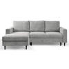 ECKSOFA Nalika Hellgrau mit Cordbezug - Hellgrau/Schwarz, Holz/Textil (230/143cm) - Selsey