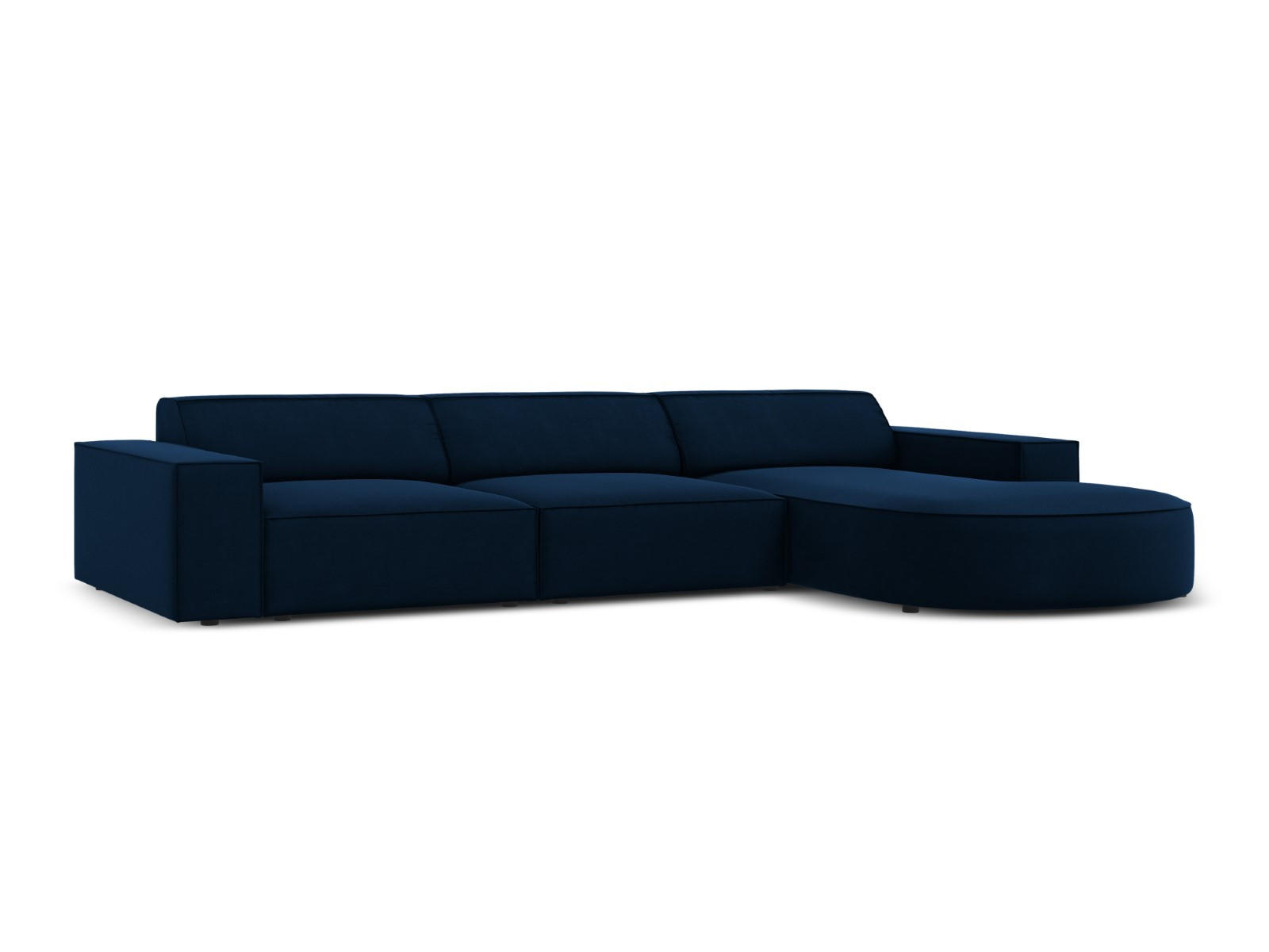 ECKSOFA rechts Jodie aus Samt königsblau 4 Sitzplätze - Blau, Textil (166/284cm) - Micadoni
