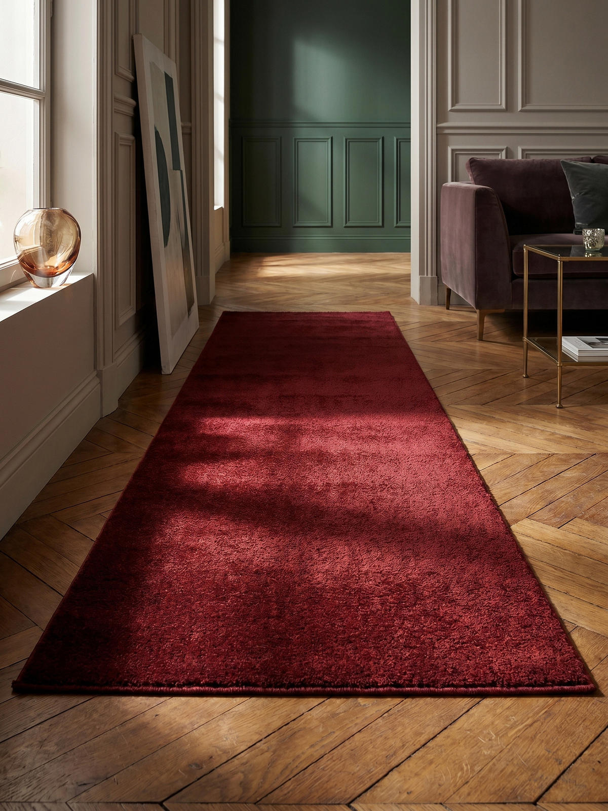 TEPPICH Kurzflor MAIN in Rot, einfarbig, 80 x 250 cm - Rot, Textil (80/250cm) - KADIMA DESIGN