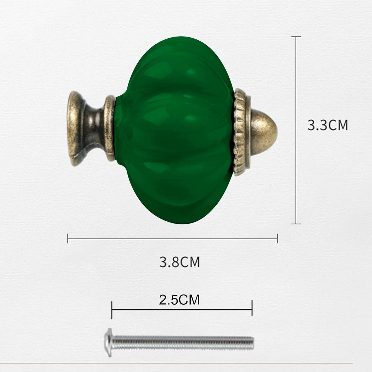 SCHRANKKNOPF Keramik Türkis 12er-Set 33 mm - Grün, Keramik (3.3/3.8/3.3cm)