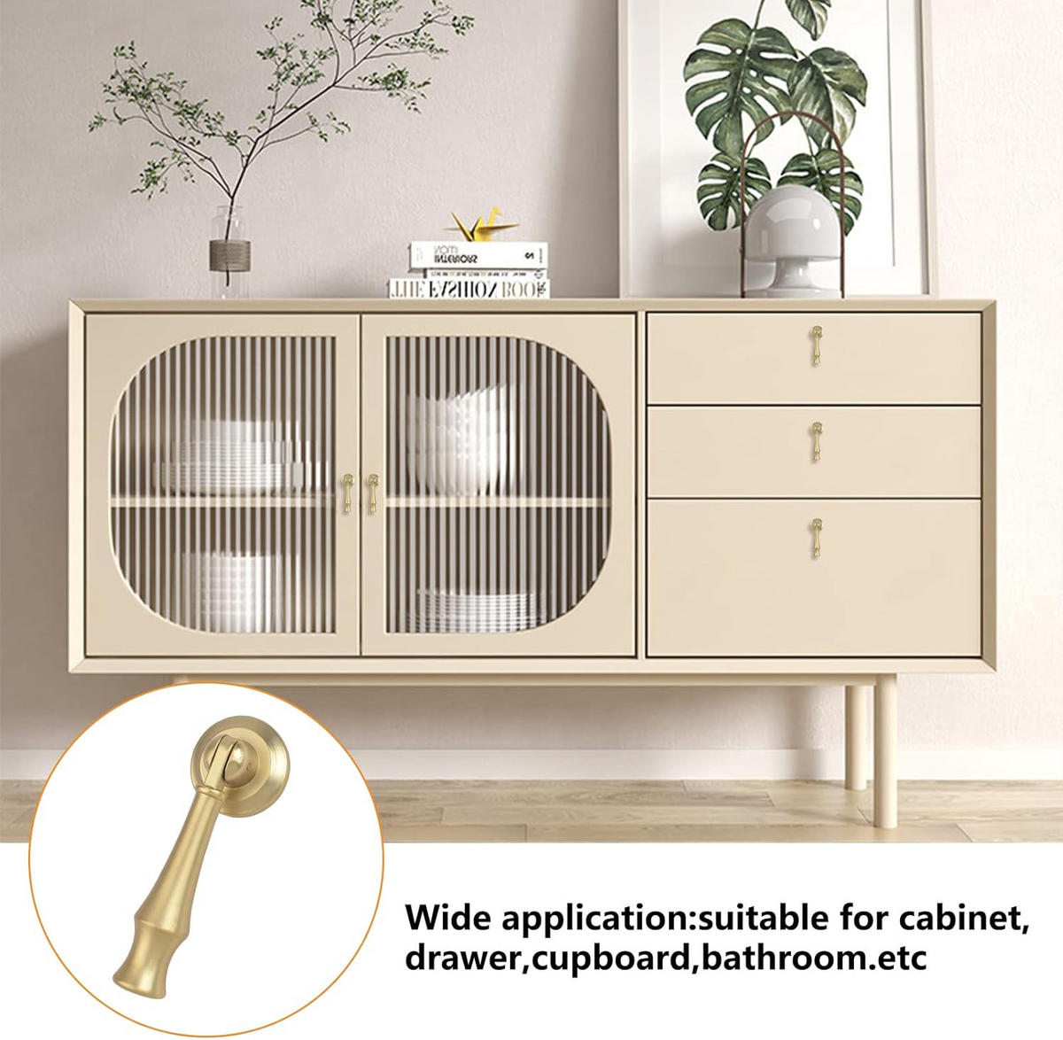 MÖBELGRIFF 4er-Set Zinklegierung - Goldfarben, Metall (0.68/1.7/0.78cm)
