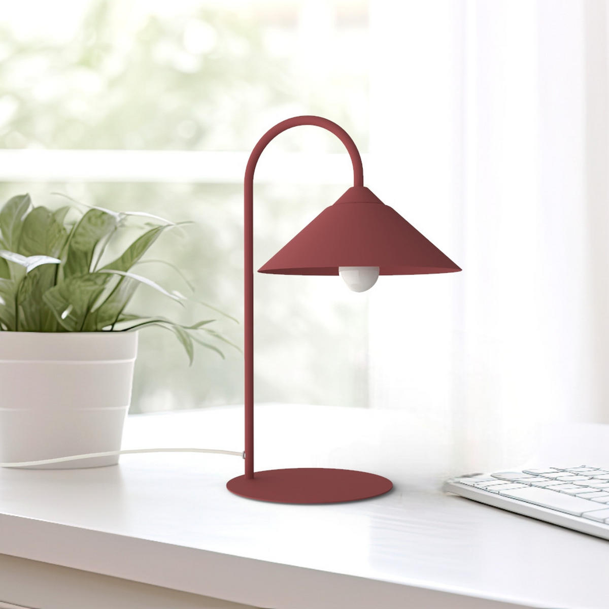 TISCHLEUCHTE Chapeau - Rot, Metall (25/35/50cm) - Lumicom