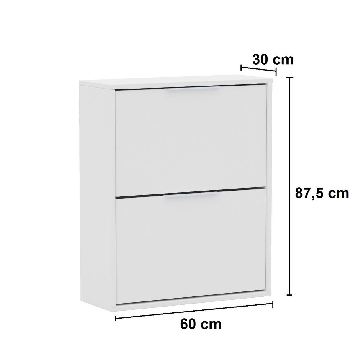 SCHUHSCHRANK Nilo Beige, zweitürige Schrank, Universal - Beige/Schwarz, Holzwerkstoff (60/88/30cm) - Bettso