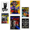 POSTER Set Mit 6 Ikonische Basquiat Graffiti Pop Art A3 & A4 Weißer Rahmen - Weiß, Papier (29/3/42cm) - Nacnic