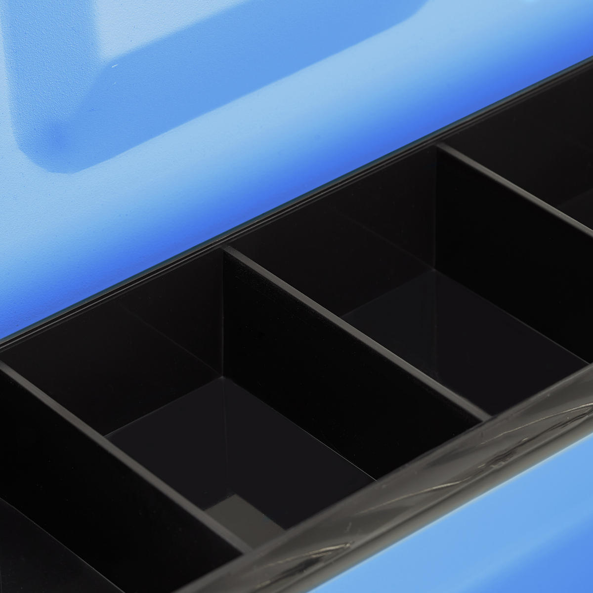 POKLADŇA - modrá, kov/plast (30.5/8.5/24.5cm) - Relaxdays