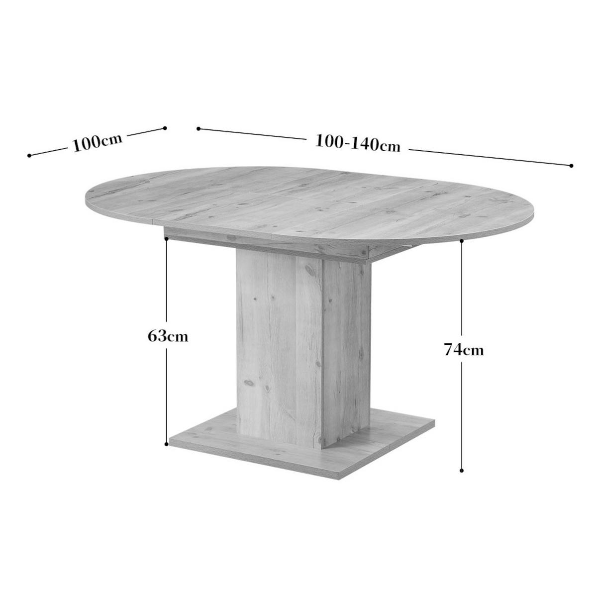 ESSTISCH WIM 100-140/100/74 cm - Anthrazit/Schwarz, Holzwerkstoff (100/100/74cm) - B&D Home
